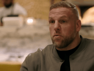 James Haskell surprised as he realises he is on a date with not often seen Supernanny legend