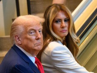 Melania Trump's direct response when requested if she was with Donald Trump for his cash