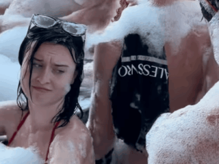 'Crimson bikini lady' groups up with 'Justin Bieber' in new video - nevertheless it's not because it appears