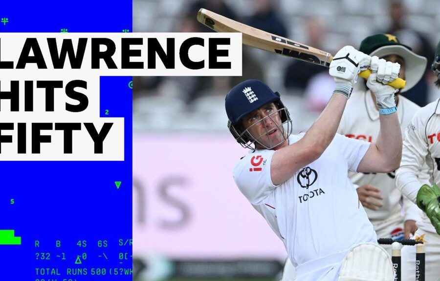 England vs Pakistan Second Test: Dan Lawrence Scores a Half-Century Despite Difficult Weather Conditions