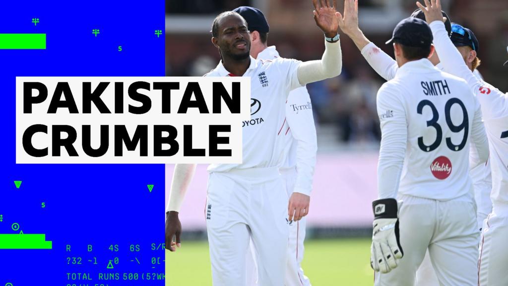 England vs Pakistan Second Test: Jofra Archer and Ollie Robinson Take Two Wickets Each as Pakistan Are Bowled Out