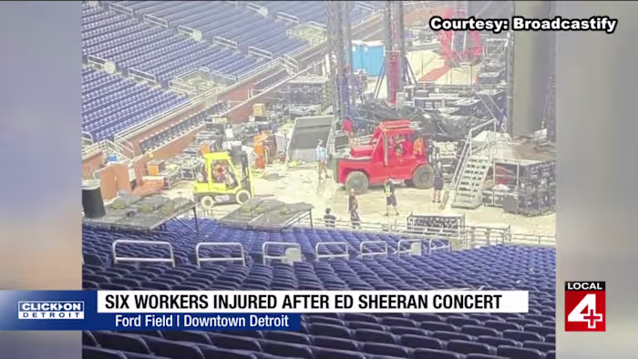 Six Workers Injured at Ford Field Following Ed Sheeran Concert on Saturday Night