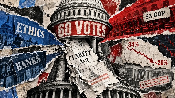 CLARITY Act Passage Odds Drop Below 20% as Senate’s 60-Vote Path Narrows