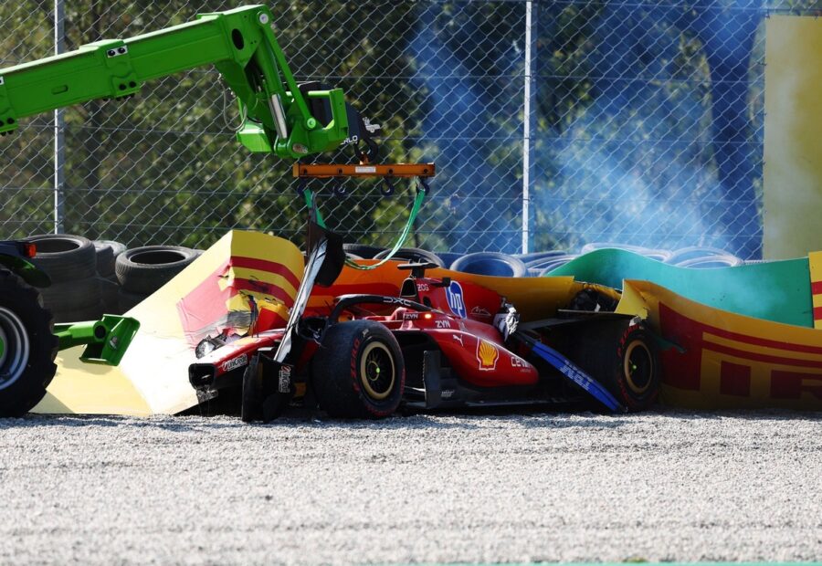 Huge crash knocks Charles Leclerc out of F1 Italian GP
