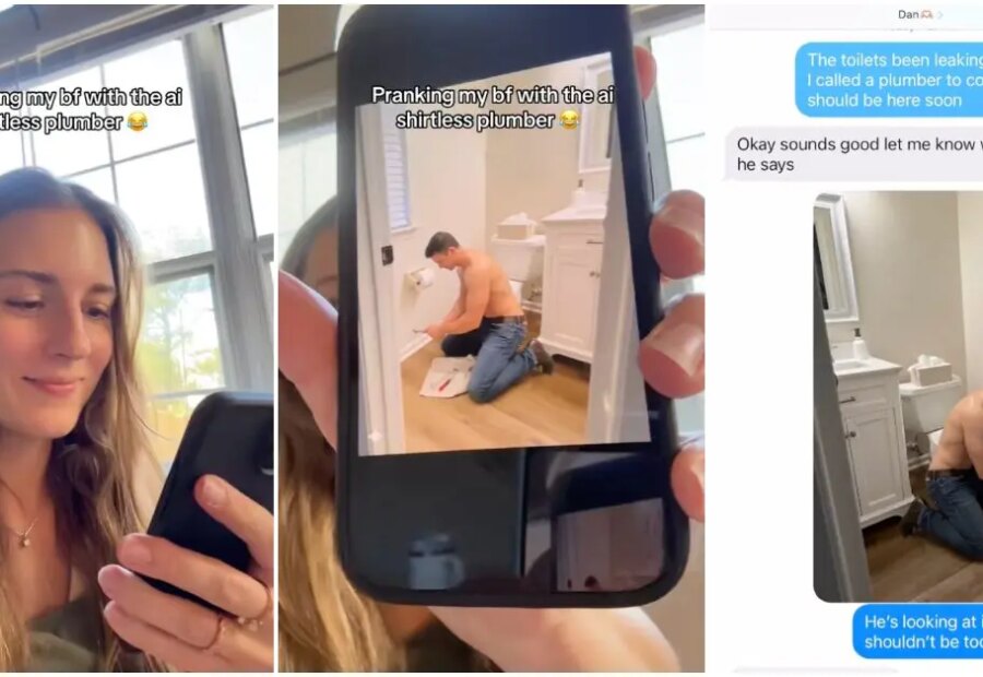 Woman Pranks Boyfriend With AI-Generated Shirtless Plumber Photo