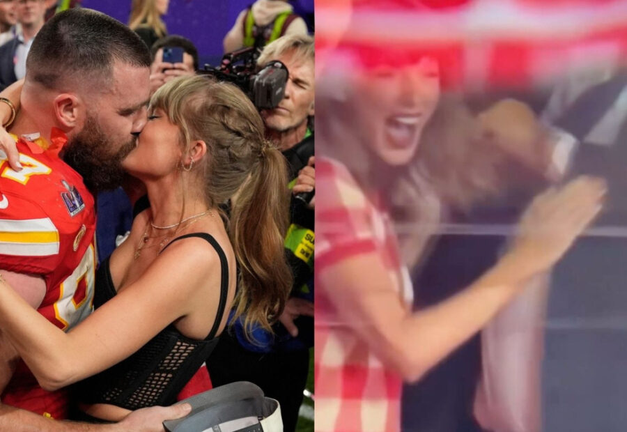 Taylor Swift Turns Jason Kelce Into Punching Bag During Travis Kelce’s Chiefs Debut